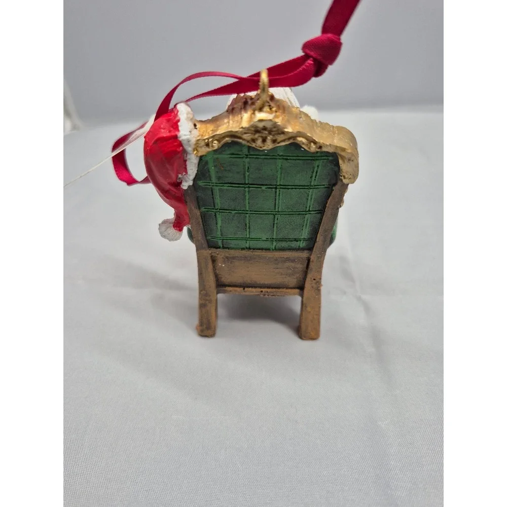 CBOCS Santa Ornament African American Reclining Chair Christmas‎ Decor set of 6